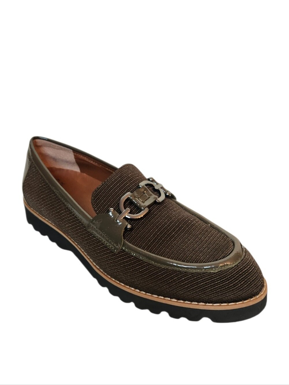 Donald Pliner Clio Olive Green Leather and Fabric Loafers Size US 10M